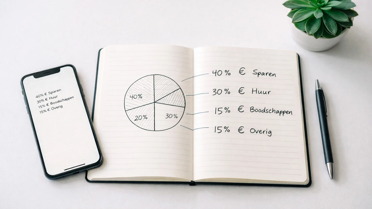 Overzichtelijke financiële planning met euroaanduidingen