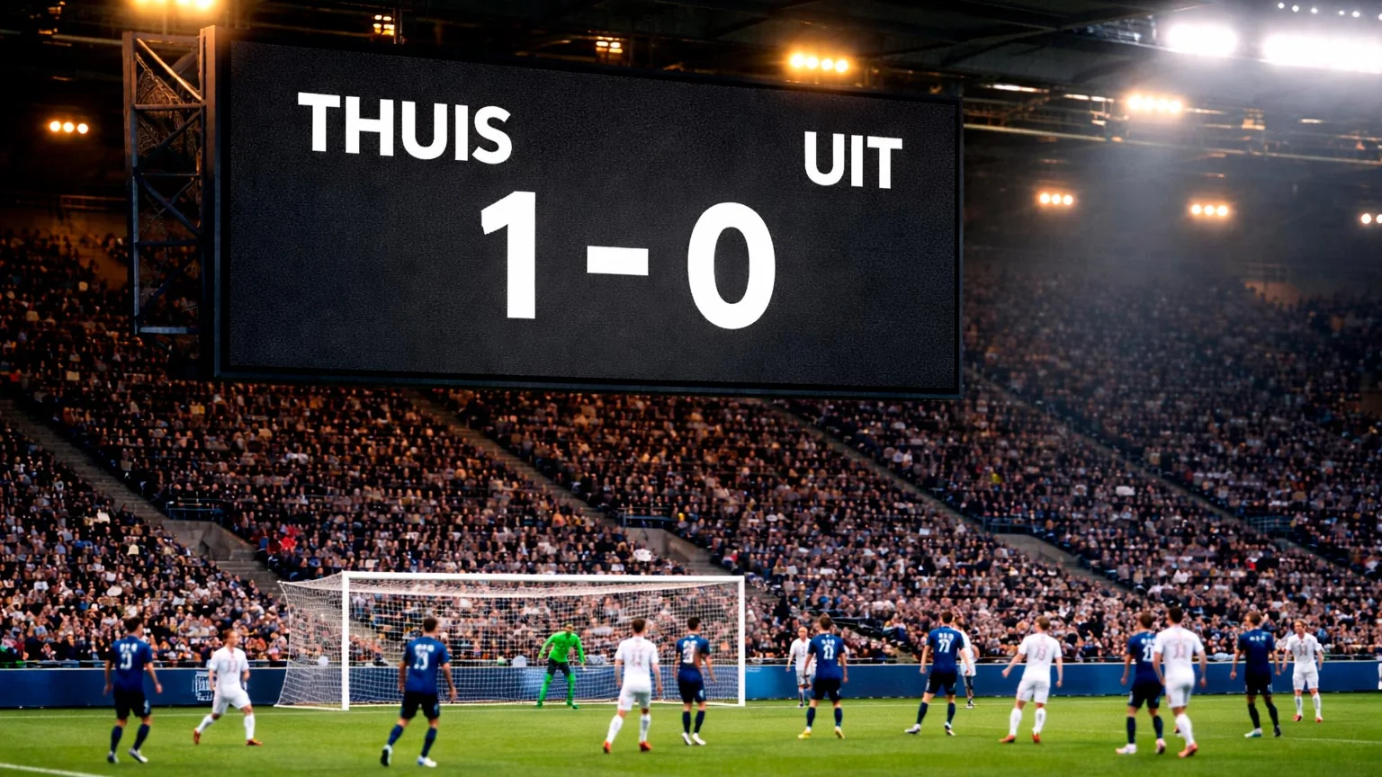 Voetbalwedstrijd met duidelijk scorebord 1X2