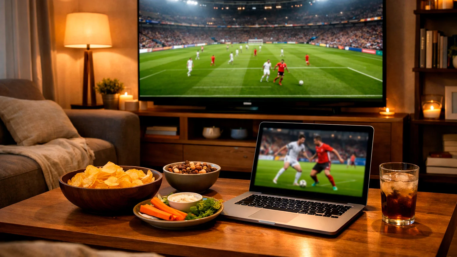 Live voetbal kijken op meerdere schermen thuis