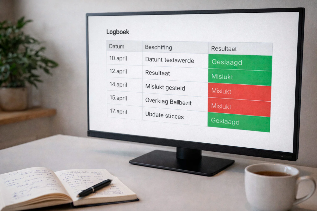 Overzichtelijke spreadsheet met voetbalweddenschappen en rendementscijfers op scherm